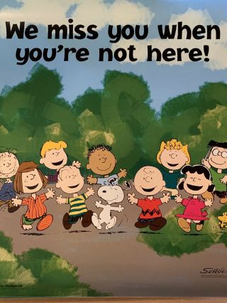 Peanuts Snoopy Rare 17x22 Poster We Miss You