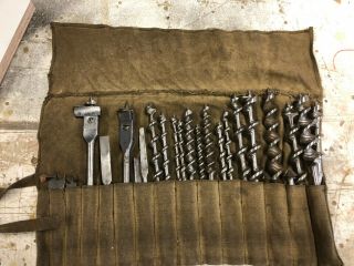 Vintage Mixed Set Of 25 Wood Auger Bits Russell Jennings,  Irwin To Name A Few