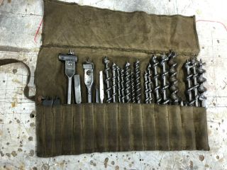 Vintage Mixed Set of 25 Wood Auger Bits Russell Jennings,  Irwin To Name A Few 2