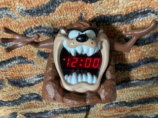 Vtg 1995 Taz Tazmanian Devil Digital Alarm Clock Looney Tunes Warner Bros