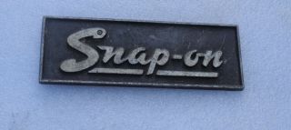 Snap On Tool Box Emblem Vintage Badge Name Plate Plaque Logo Has Both Studs