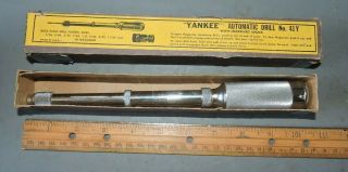 Vintage Stanley " Yankee " Push Drill No.  41y W/ 8 Bits & Box