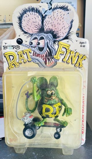 Ed Roth Posable Rat Fink On Skateboard In Package