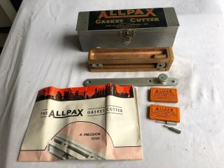 Vintage Allpax Gasket Cutter W/ Metal Box Mamaroneck Ny Ptr