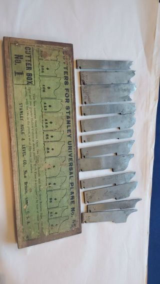 Vintage Stanley No.  55 Plane Cutters Box 1 Complete In Verygood