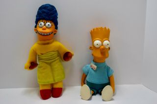 Bart & Marge Simpson Dolls.  Bart Signed By Matt Groening
