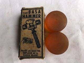Vintage Basa Hammer Rawhide Faces W/ Box Mallet Greene Tweed & Co Nos Ptr