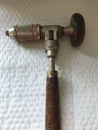 Stanley No.  984 Corner Bit Brace - Drill - Antique Hand Tool - Joist - Sill