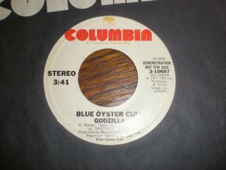 Blue Oyster Cult 45 Godzilla Promo Columbia