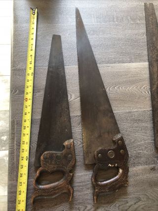 2 X Vintage Antique Henry Disston & Sons No 12 Hand Saw Panel Saw Estate Find