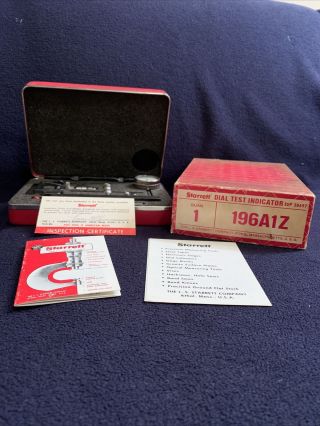 Starrett No.  196 Test Dial Indicator Set Vintage Machinist Tools Case