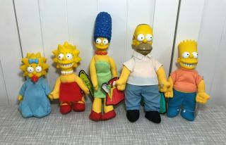 Set Of 5 Vintage The Simpsons 1990 Burger King Toy Figures Dolls Family