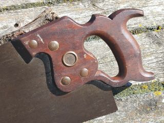 Vtg.  1896 - 1917,  " D " Disston Usa Hand Saw (carpenter Saw) 9 Tpi 26 " Blade