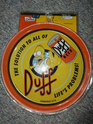 The Simpsons Homer Simpson Duff Beer Tray 2003 Springfield 4765