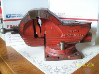 Vintage Wilton Swivel Anvil Vise 3 - 1/2  Jaws,  With Pipe Vice Jaws Made In Usa