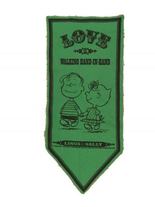 Vintage 1967 Peanuts Linus & Sally Felt Pendant