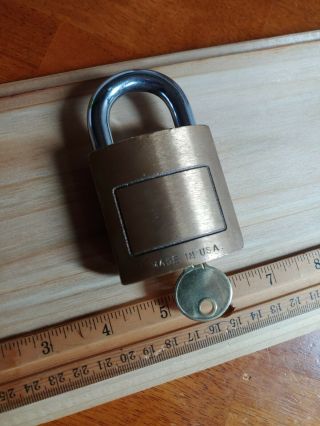 Vintage Medeco Brass Padlock - High Security Padlock - With Key - Locksport 5Pin 3
