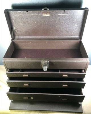 Vintage Kennedy Kits 620 Tool Box Chest Metal 3 Drawer Machinist Mechanics