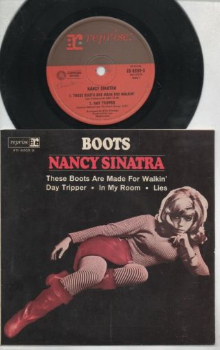 Nancy Sinatra Rare 1966 Aust Only 7 " Oop Mono Diff Reprise Label P/c Ep " Boots "