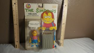 Vtg Mattel 1990 The Simpsons: Nelson Action Figure W/ 5 Wisecracks