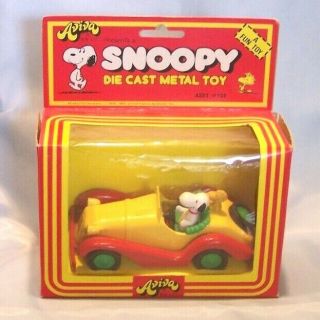 Aviva Diecast Snoopy Sports Car Metal Toy Peanuts Woodstock 1966 Miop Exclnt