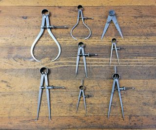 Vintage Machinist Tools Starrett Caliper Gauges Dividers Compass Measuring ☆usa