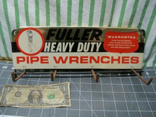 Fuller Pipe Wrench Display Hanger Vintage Hardware Store Man Cave Advertising