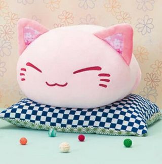 Nemuneko 12  Pink Sakura Furyu Sleeping Cat Prize Plush Anime Manga