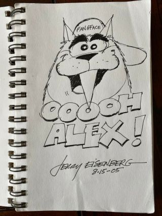 Autographed Jerry Eisenberg Fangface Sketch - Hanna Barbara,  Jetsons