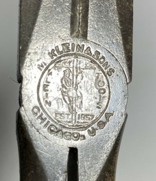 Vintage M Klein & Sons Chicago Usa Lineman Pliers 6 - 1/4 Inch