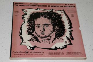Beethoven Early Quartets Budapest String Quartet 3lp Box 6 Eye Columbia Sl - 172