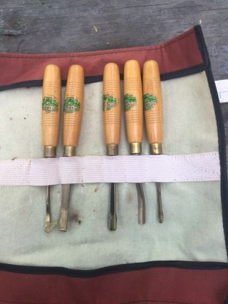 Set Of 5 Henry Taylor Carving Chisels Tools