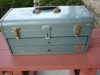 Western Auto Supply Company Vintage - Wizard - Two Drawer Lockable Tool Box Vgc