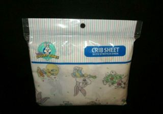 Gerber Baby Looney Tunes " Crib Sheet With Stretch Ends " Vintage 2001