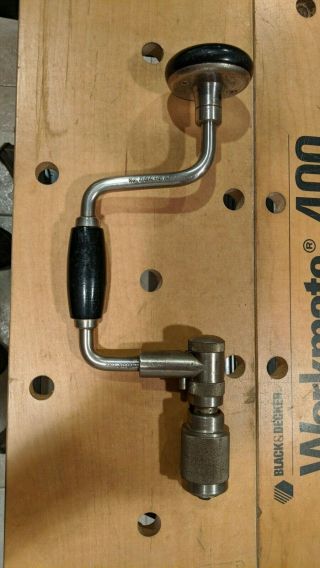 Stanley 2101a 8 " Bell System Ratcheting Hand Brace Auger Drill Great