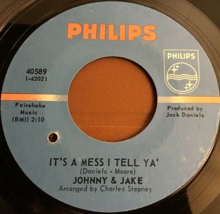 JOHNNY & JAKE 45rpm I Need Your Help Baby/ It’s A Mess I Tell Ya 2