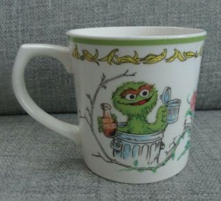 Vintage Sesame Street Muppets Oscar The Grouch Ceramic Cup Mug - 1977,