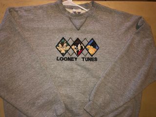 Rare Vintage 1996 Looney Tunes Crewneck Sweater Shirt Taz Daffy Coyote 90s Og