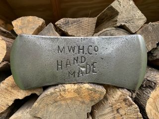 Vintage Double Bit Axe Head - Marshall Wells Hardware Co.  “mwh Co.  Hand Made "