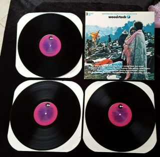 Woodstock 3 Record Set Vinyl 1970 Cotillion Sd 3 - 500 Soundtrack Vg,