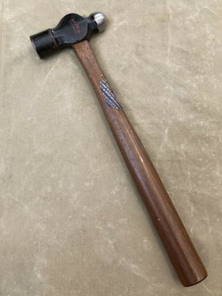 Vintage Baker Hand Made Ball Peen Hammer 15 " Length 20oz Head 1lb 8.  6oz Total