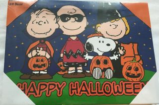 Peanuts Charlie Brown & Gang " Happy Halloween " Battery Operated Led Picture