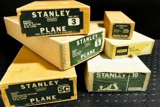 Stanley Plane Empty Boxes No.  5,  5c,  3,  10,  60 - 1/2,  78