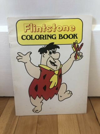 Vintage 70s Hanna Barbera The Flintstones Coloring Book Old Stone Bank Rare