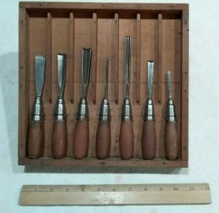 Vntg Set Of 6 Henry Taylor And 1 Buck Bros Carving Chisels Made In England