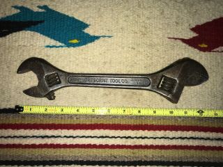 Vintage Crescent Double End Adjustable Wrench 10 " 12 " Inch Jamestown,  Ny
