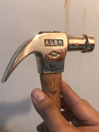 Ampco H20 H 20 Brass Claw Hammer Mirror shine 16 oz.  12.  5 