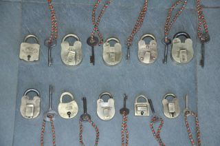 10 Pc Old Brass Small Handcrafted Different Shape Padlocks