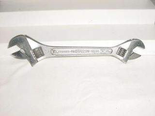 Vintage Diamond Cresent Double End Head 8 10 Headed Ended Adjustable Wrench Usa