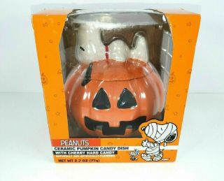 Peanuts/ Snoopy Halloween Pumpkin Ceramic Candy Dish - Brand